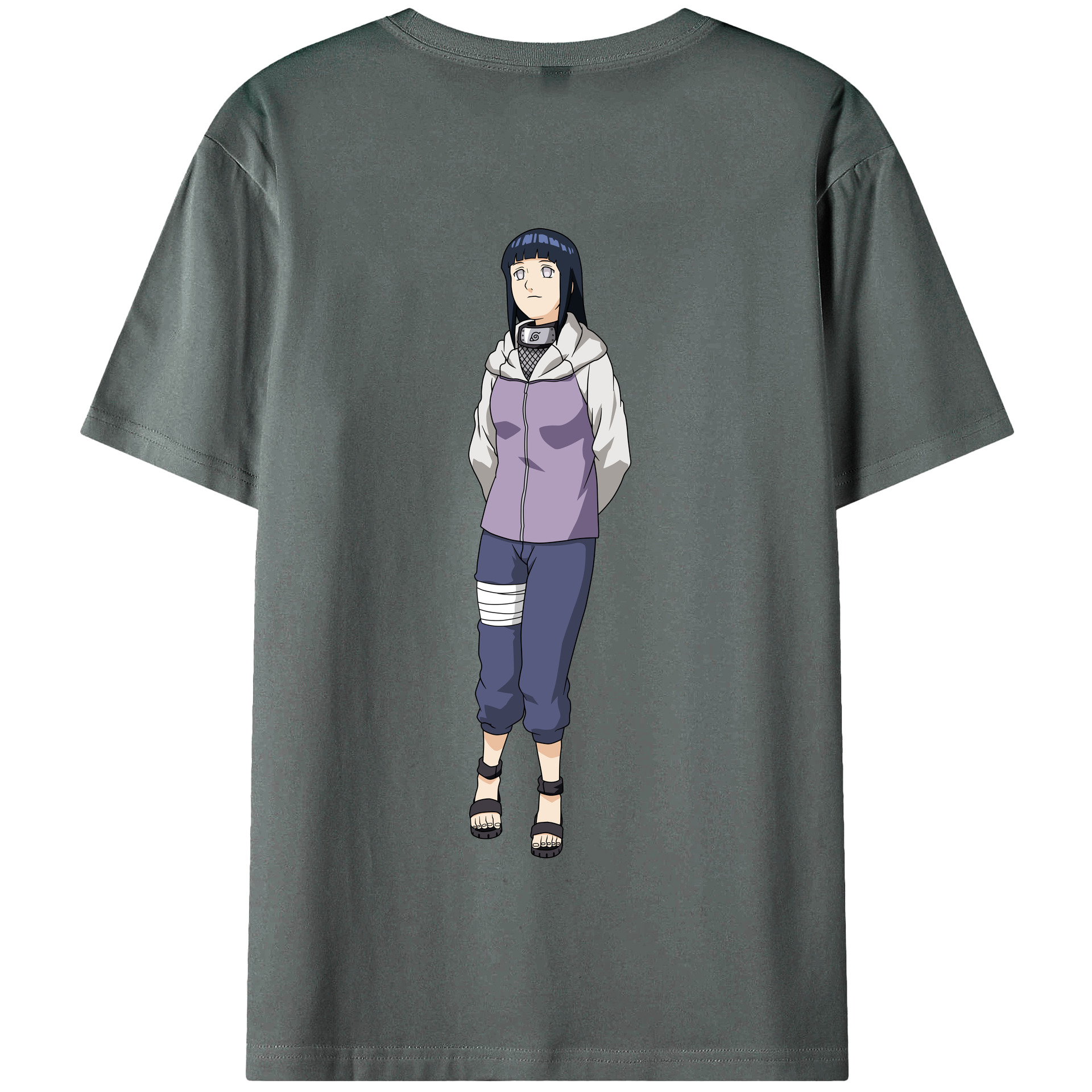 （画像用） NARUTO -ナルト- 日向ヒナタ Hyūga Hinata 綿100％半袖Tシャツ（背面プリント）